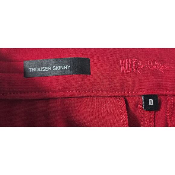 Kut from the kloth 0 red knit stretch trouser skinny pull on pants NWOT career - Picture 6 of 10